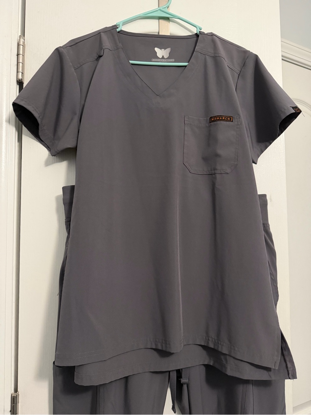 Monarch Gray V-Neck Medical Scrub Set